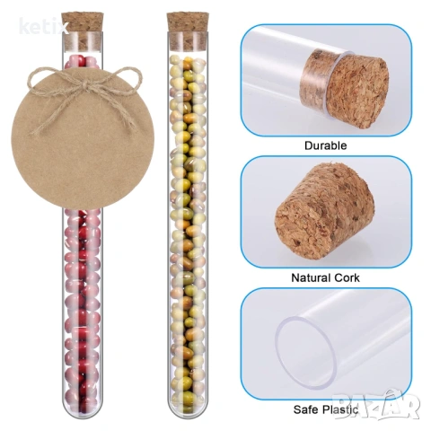 25 епруветки с коркови тапи,декорация, снимка 2 - Други - 53523527