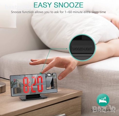 Настолен часовник с проектор светещ на тавана електронен с температура, снимка 8 - Други - 39984360