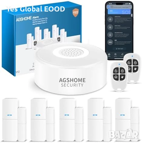 AGSHOME WiFi домашна аларма 120dB с датчици