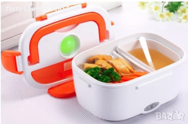 Електрическа кутия за храна с две прегради. Съхранете своя обяд свеж, топъл и вкусен. Лесно почиства, снимка 8 - Кутии за храна - 51277361