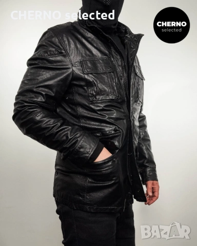 Мъжко яке от естествена кожа STRELLSON HUCK Men’s Leather Multipocket Casual Jacket – размер L , снимка 6 - Якета - 53697196