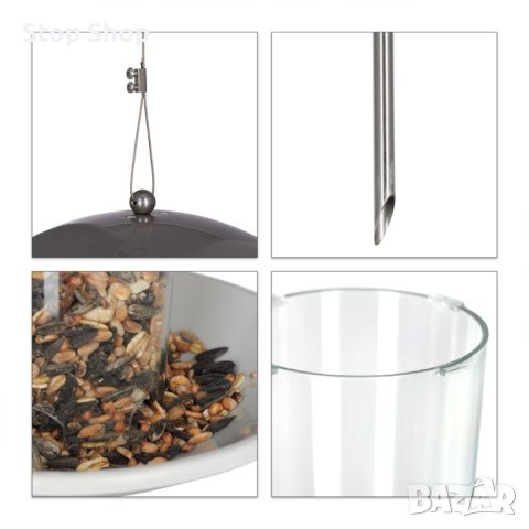 Стоманена Хранилка за птици с пръчка или висяща, снимка 2 - Градински мебели, декорация  - 40440476