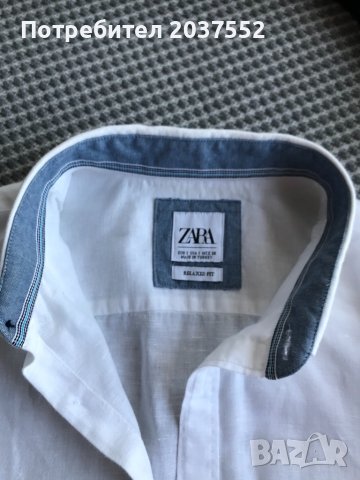 Мъжка риза лен ZARA, снимка 4 - Ризи - 42066226