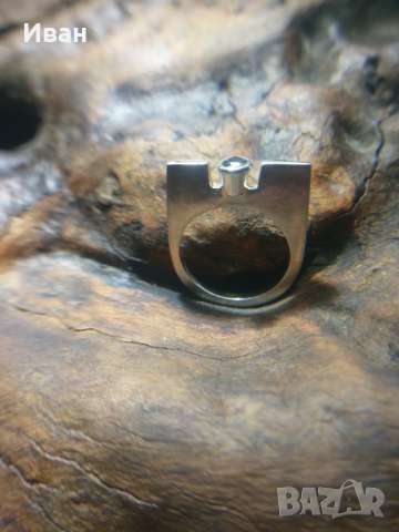 Сребърен пръстен със Сапфир, снимка 2 - Пръстени - 36239549