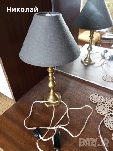Ретро бронзова нощна лампа, снимка 4 - Антикварни и старинни предмети - 49333510