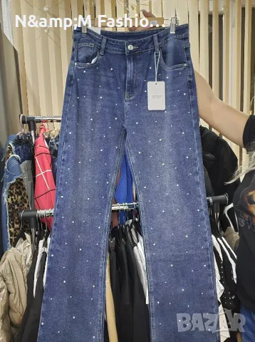 Дънки с перли, снимка 2 - Дънки - 48596155