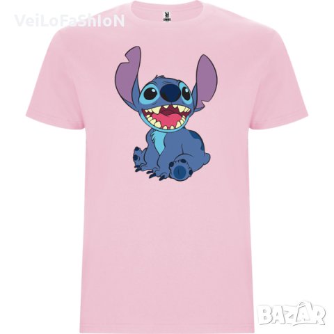 Нова детска тениска със Стич (Stitch) в розов цвят, снимка 1 - Детски тениски и потници - 44462096