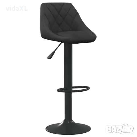 vidaXL Бар табуретки, 2 бр, черни, кадифе, снимка 3 - Столове - 56147112