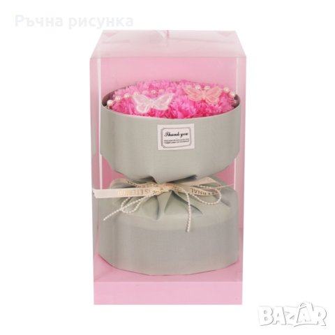Луксозен букет от вечни цветя с декорация в подаръчна кутия., снимка 5 - Декорация за дома - 41946126