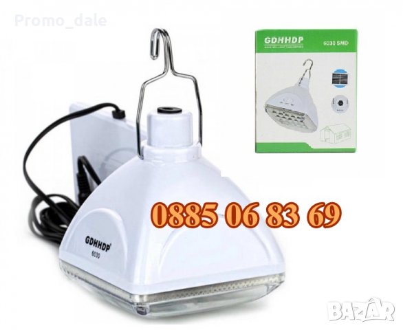 Соларна LED лампа със соларен панел, соларна къмпинг лампа 6030, снимка 2 - Къмпинг осветление - 39675535