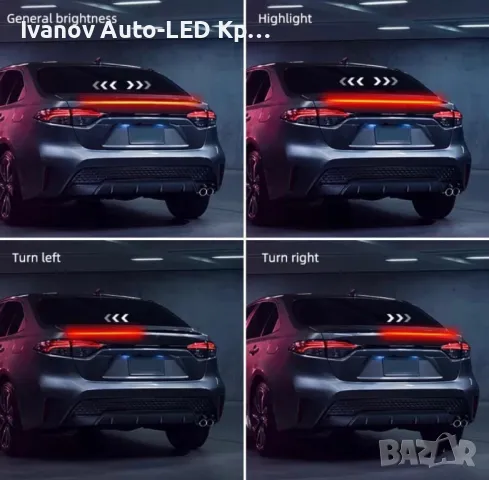 DRL Светещ LED Лип Спойлер За Багажник С Карбоново Покритие, снимка 10 - Аксесоари и консумативи - 35271792