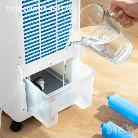 Охладител за въздух и овлажнител Voltz, 65W, 6л. резервоар вода, Таймер, дист. упр., снимка 3 - Овлажнители и пречистватели за въздух - 52589409