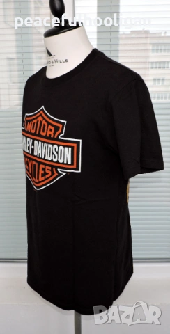 Harley Davidson Augsburg Germany мъжка тениска с двустранен принт, като ново, размер M/S, снимка 9 - Тениски - 53393485