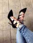 Дамски черни обувки на ток ., снимка 1 - Дамски обувки на ток - 41066805