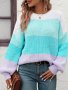 Дамски моден пуловер с цветни блокове, 3цвята - 023, снимка 7