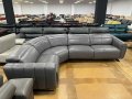Тъмно сив кожен ъглов диван с електрически релаксиращ механизъм, снимка 4