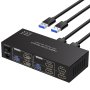 VPFET HDMI KVM превключвател 2 монитора 2 компютъра 4K60HZ, снимка 1