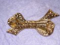 СТАРА ПОЗЛАТЕНА РЕТРО АРТ НУВО СТИЛ БРОШКА - ПАНДЕЛКА 38642, снимка 5