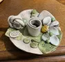 Авторска ръчна Българска керамика. Свещник, снимка 2