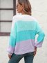 Дамски моден пуловер с цветни блокове, 3цвята - 023, снимка 5