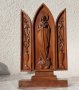 27 см дървен иконостас Богородица дърворезба пано религия фигура икона дърворезба, снимка 7