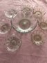 Стъклена купа с купички и чинийки, снимка 1 - Сервизи - 39095335