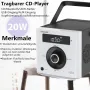 HANLIM Преносим CD плейър 20W Bluetooth/FM/MP3/USB/AUX/3,5mm жак/Дистанционно/2000mAh батерия, снимка 2