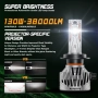 FateEye H7 LED крушки за фарове с вентилатор, 2 броя - 38000LM 6500K 130W, снимка 2