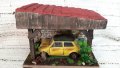 Макет-Diorama wooden shed Diecast 1/34 Мini cooper, снимка 1 - Колекции - 33823154