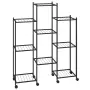 vidaXL Стойка за цветя на колела 83x25x103,5 см черна желязо, снимка 1