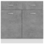 Долен шкаф с чекмеджета, бетонно сив, 80x46x81,5 см, ПДЧ  , снимка 3
