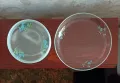 Плато+6 броя стъклени чинийки. Българско старо производство. , снимка 2