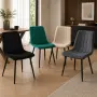 Кадифени трапезни столове с метални крака, до 120 кг, снимка 1