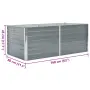vidaXL Повдигната леха, 160x80x45 см, поцинкована стомана, сива, снимка 7