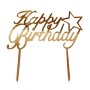 Happy Birthday звезда златист пластмасов топер украса декор за торта рожден ден