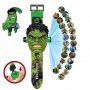 Хълк Детски 3D часовник с прожектор Hulk