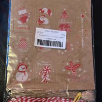 Нови Намалени Коледни хартиени етикети 100 броя за подаръци декорация, снимка 8 - Други - 39371889