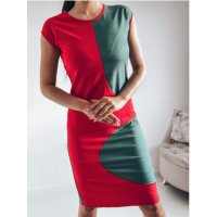 Уникална вталена рокля Red-Green  , снимка 5 - Рокли - 41021393