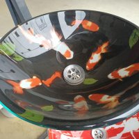 Стъклена мивка с уникален дизайн с рибки, снимка 3 - Мивки - 39482734