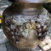 Керамична ваза с лозарски мотиви, голяма, снимка 2 - Вази - 42456713