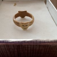 Старинен, уникален  меден прьстен " Маската", снимка 1 - Други ценни предмети - 34118456