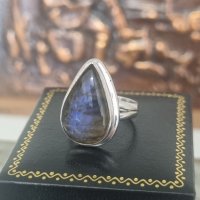 Сребърен пръстен 925 проба с лабрадорит, снимка 8 - Пръстени - 41832485