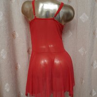 М Ефирна къса  червена нощница , снимка 2 - Корсети, бюстиета, топове - 41057508