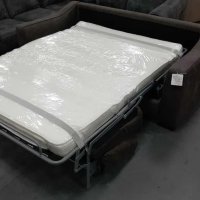 Сив диван от плат тройка с функция сън "Myriad", снимка 4 - Дивани и мека мебел - 40279457