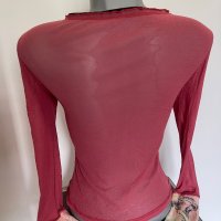 Блуза розово, с тюл, снимка 2 - Блузи с дълъг ръкав и пуловери - 41205869