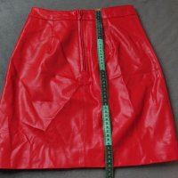 Orsay XS/S (EU 34) ярко червена кожена пола, снимка 11 - Поли - 44446952