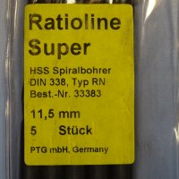 Свердло за метал ф11.5mm Ratioline Super HSS typ RN, снимка 2 - Други инструменти - 40143423