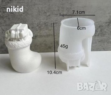 3D голям ботуш чорап с подаръци силиконов молд форма фондан шоколад гипс свещ смола декор, снимка 1