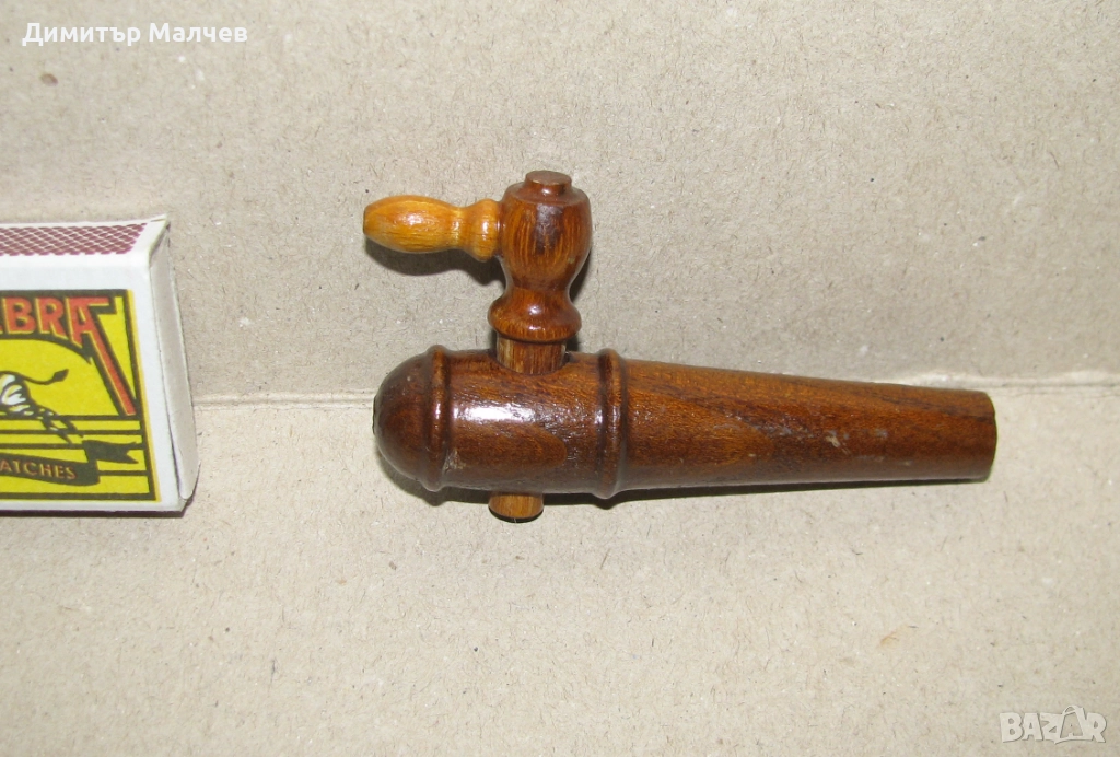 Мини канелка дървена от настолно буренце, отлична действаща, снимка 1