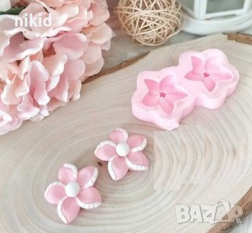 2 Цветя цветче тип Плумерия силиконов молд форма фондан декор , снимка 1